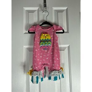 Ricrac Easter Girls Romper Size 3/6m